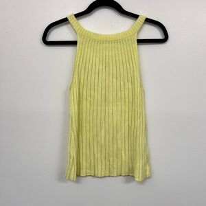 Anthropologie Lemon Yellow Ribbed Tank Top